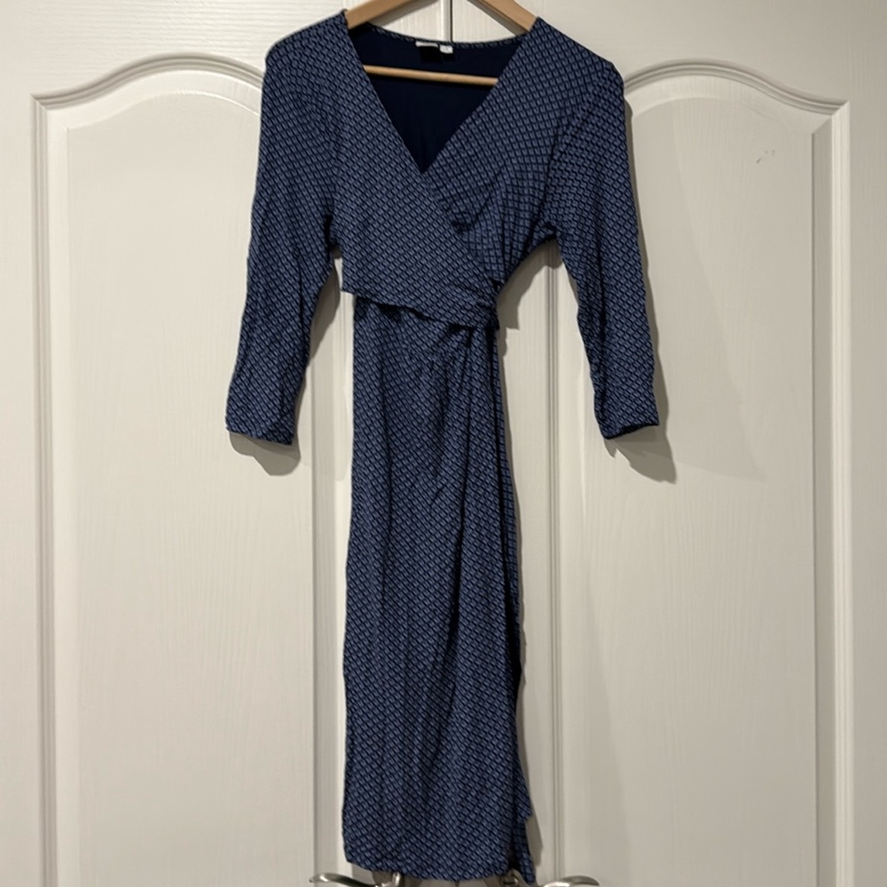 GAP Maternity Navy Wrap Dress Small